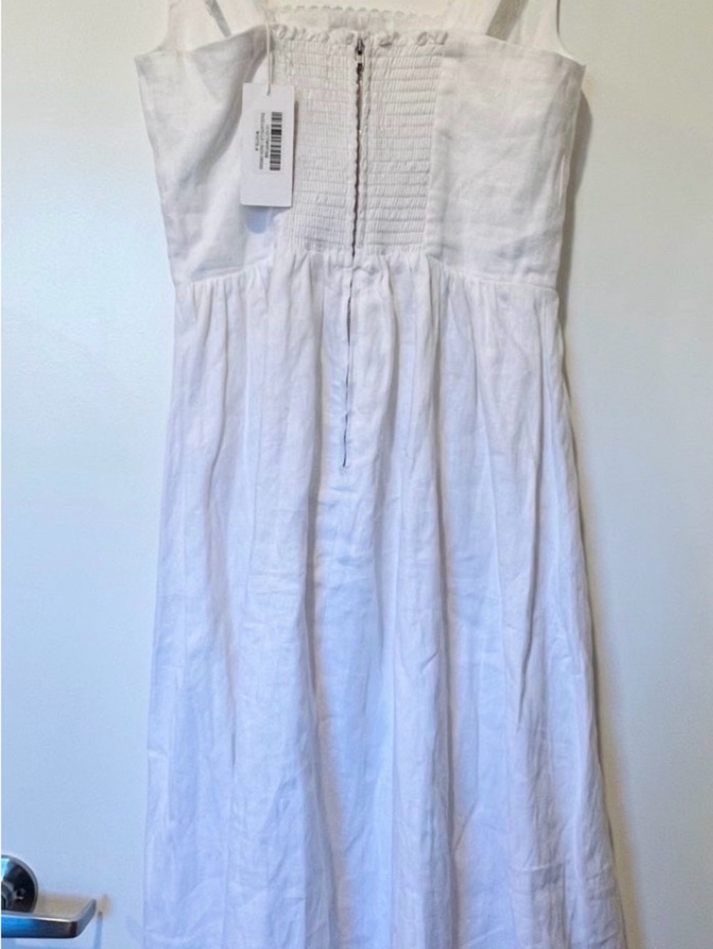 Reformation White Square-Neck Midi Dress with Button Front - Picture 9 of 11